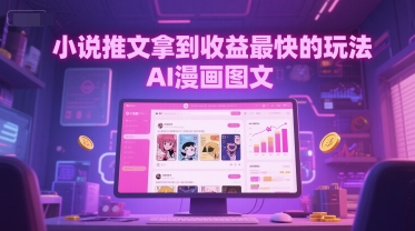 小说推文拿到收益最快的玩法，AI漫画图文-东升网创