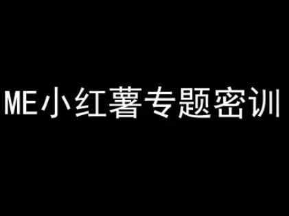 ME小红薯专题密训-小红书电商教程-东升网创