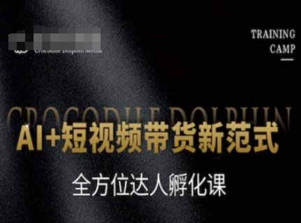 AI+短视频带货新范式，全方位达人孵化课-东升网创