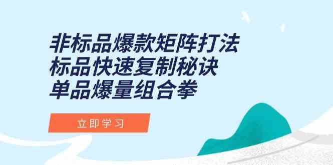 非标品爆款矩阵打法，标品快速复制秘诀，单品爆量组合拳-东升网创
