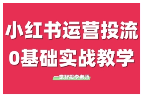 小红书运营投流，小红书广告投放从0到1的实战课，学完即可开始投放（更新）-东升网创