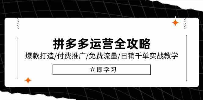拼多多运营全攻略，爆款打造/付费推广/免费流量/日销千单实战教学/6月更新-东升网创