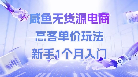 咸鱼无货源电商，高客单价玩法，新手1个月入门-东升网创