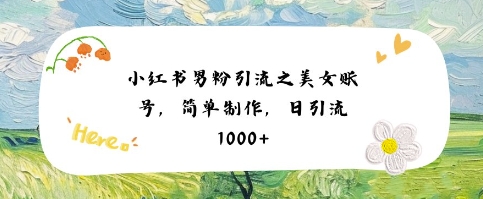 小红书男粉引流项目之美女账号6，简单制作，条条爆款原创，不违规-东升网创