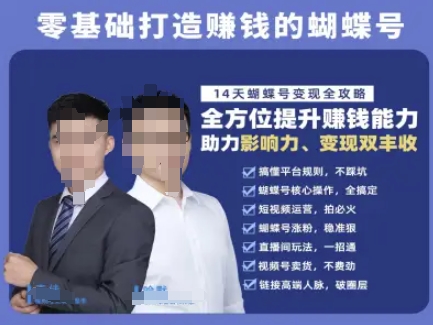 蝴蝶号专栏-视频号运营教程，零基础打造挣钱的蝴蝶号，14天蝴蝶号变现全攻略-东升网创