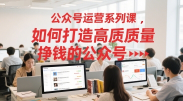 公众号运营系列课，如何打造高质量挣钱的公众号-东升网创