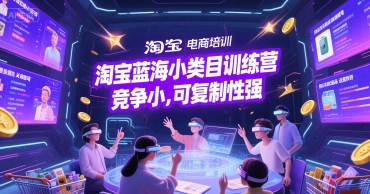 淘宝蓝海小类目训练营， 竞争小，可复制性强-东升网创