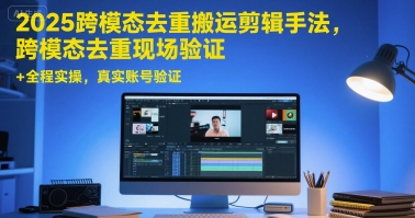 2025跨模态去重搬运剪辑手法，跨模态去重现场验证 +全程实操，真实账号验证-东升网创