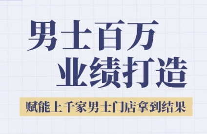 2025男士美业百万业绩打造，赋能上千家男士门店拿到结果-东升网创