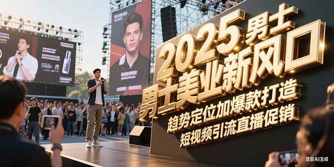 2025男士美业新风口，趋势定位加爆款打造，短视频引流直播促销-东升网创