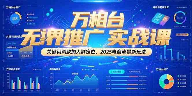 万相台无界推广实战课，关键词测款加人群定位，2025电商流量新玩法-东升网创